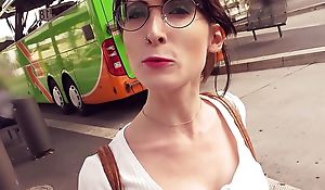 German Anorexic partisan teen pickup at disgorge bus station