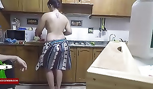 In rub-down the kitchen bare-ass adr0059
