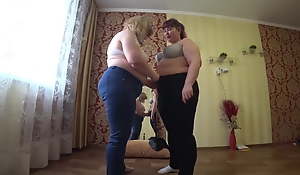 Two fat lesbians play together in Covid generation