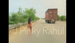 Pinky Naked dare atop Indian Highways