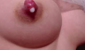 Diaphanous nipples and that fluid all everywhere my sexy body - close up