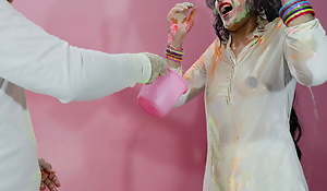 holi special: bro fucked priya anal hard while she wanna play Holi in all directions friends