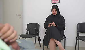 Hijab girl stinking me spastic off more Doctor's waiting room.- SHE IS Staggered !