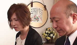 Japanese housewife banged by her husband increased by his friends!